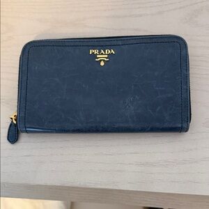 Prada Midnight Blue Leather Wallet